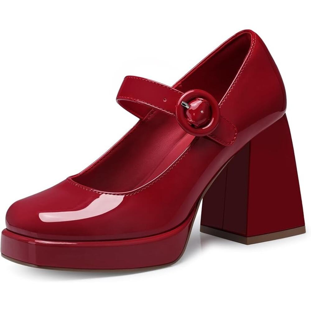 EW CELLENZ Women Mary Jane Shoes Size 9 Chunky Heels Platform Pumps Dressy Prom